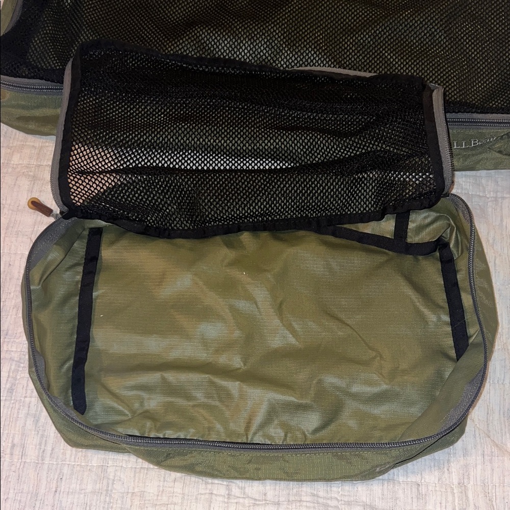 L.L. Bean Green Ripstop Mesh Packing Cube Travel Set (3 pcs) - Picture 5 of 8